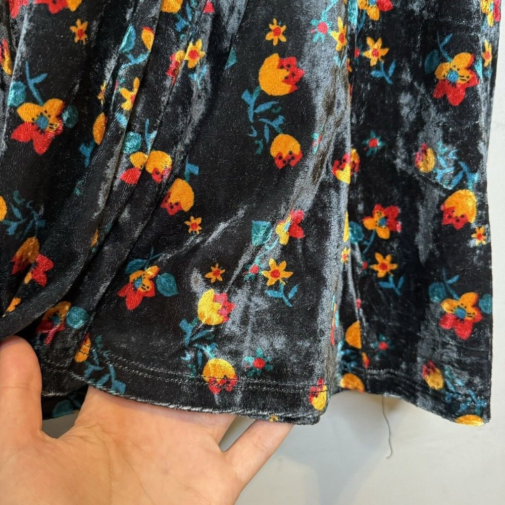 Free People Regina Floral Velvet Bustier Dress Small Long Sleeve - Picture 10 of 10